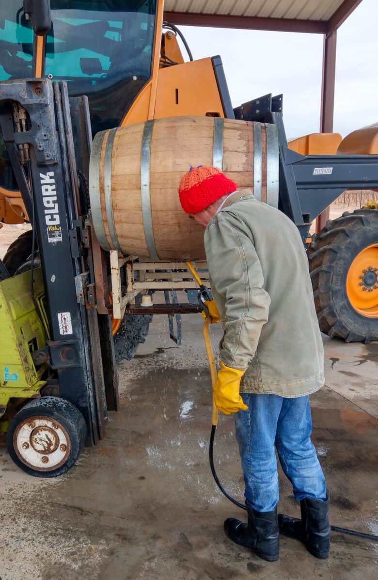 John steaming a barrel.