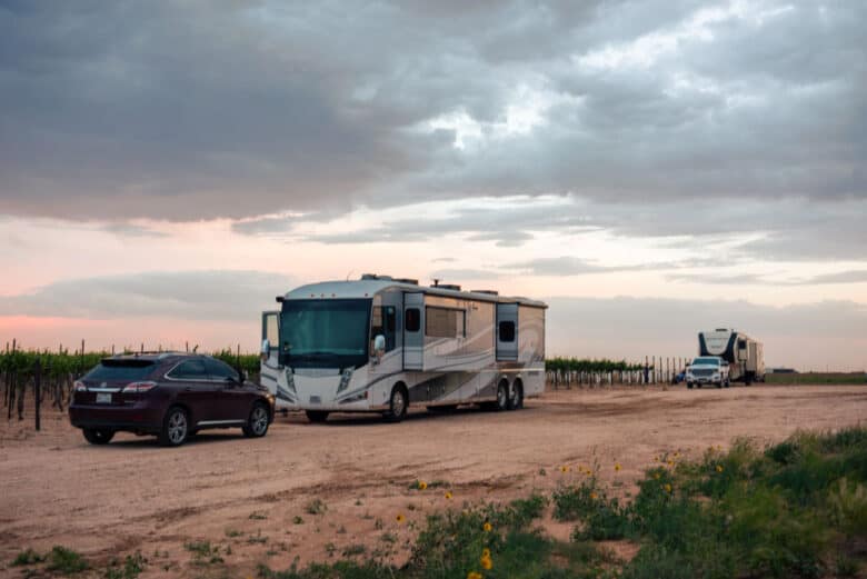 RV Camping - Sunset at Oswald Vineyard